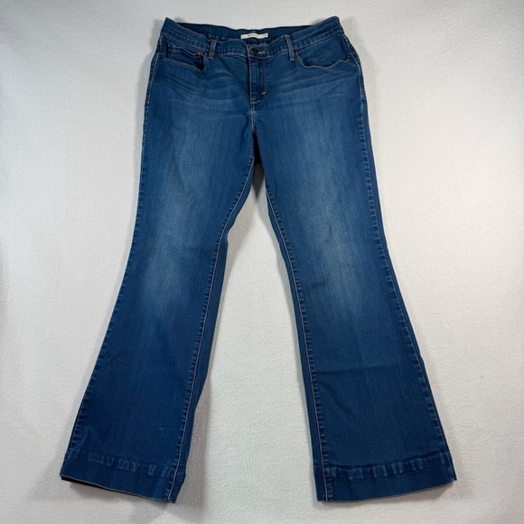 Levis Jeans Womens 14 Blue 515 Bootcut Mid Rise Medium Wash Stretch - Picture 1 of 13